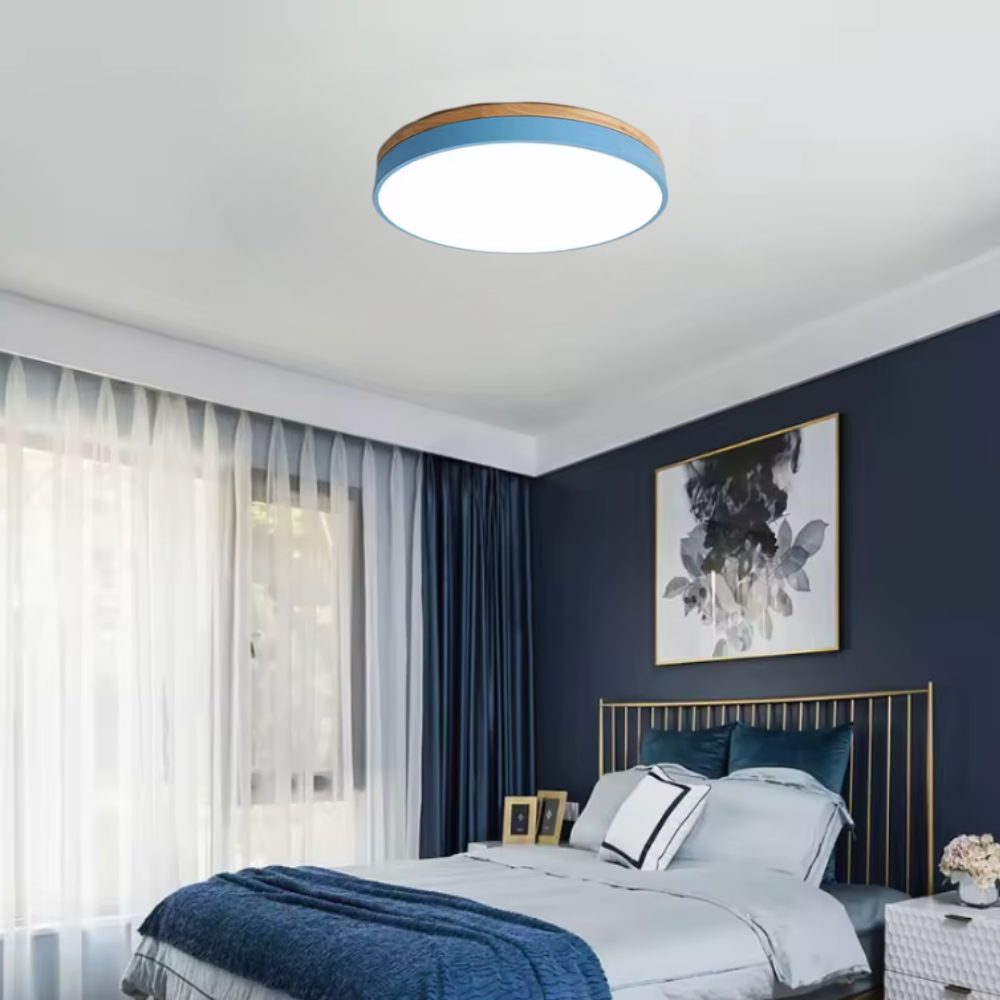 Horizon Ultra-Thin Wood-Accent Flush Mount