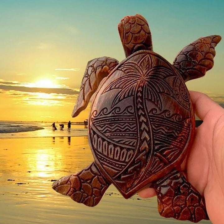 Wood sculpture Hawaii turtle | Kalsten