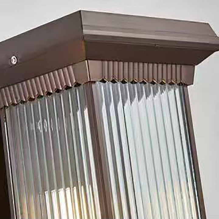 Modern Minimalist Waterproof Rectangle Aluminum Glass 1/2 Light Outdoor Wall Sconce Lamp For Garden | Kalsten