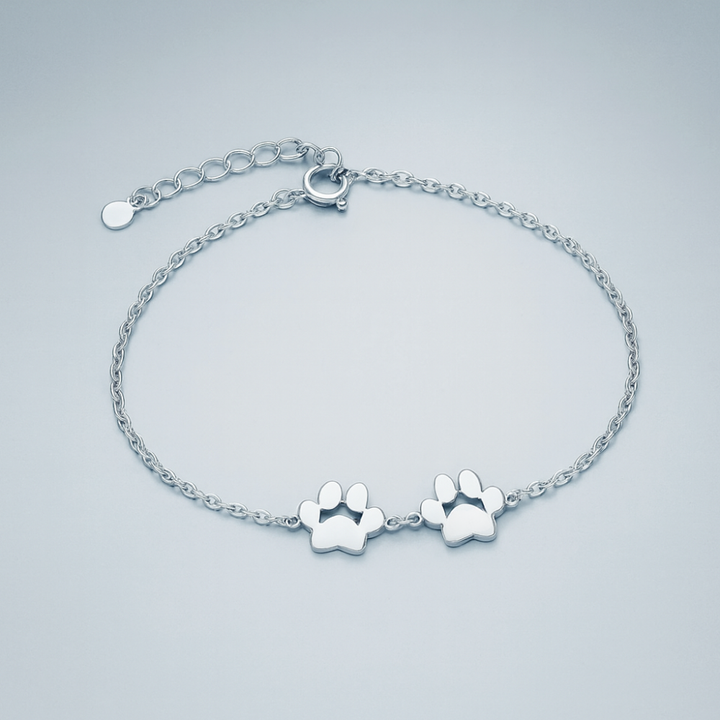 Personal Paw Print Engraved Stainless Steel Bracelet Adjustable Kalsten