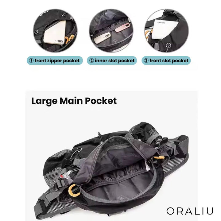 Kalsten | Waterproof Hiking Waist Bag – 5L Bum Bag with Zippered Pockets for Walking & Outdoor Adventures