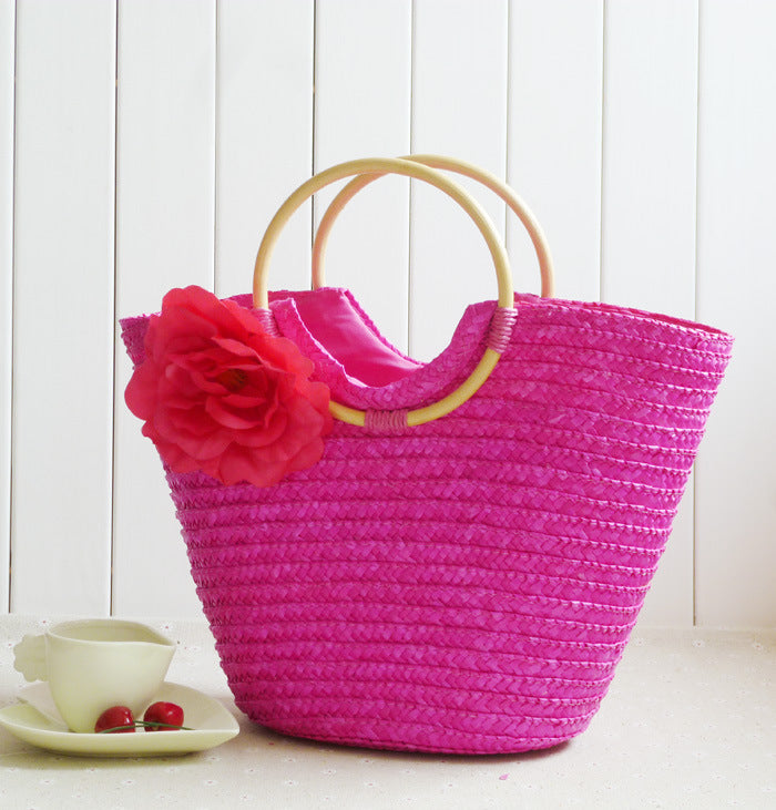 Elegant Bast bag with floral accents Kalsten