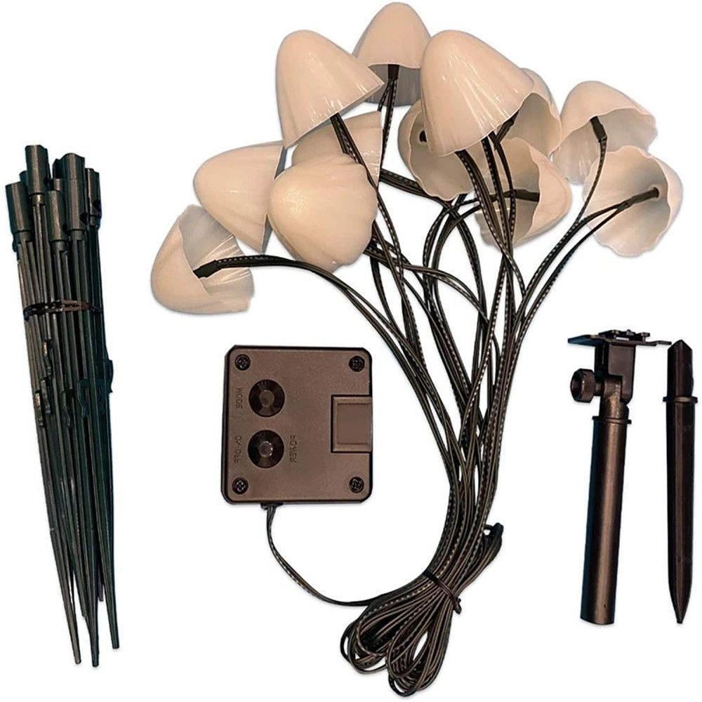 Outdoor Mini Mushroom RGB Solar 16.40 ft String Lights | Kalsten