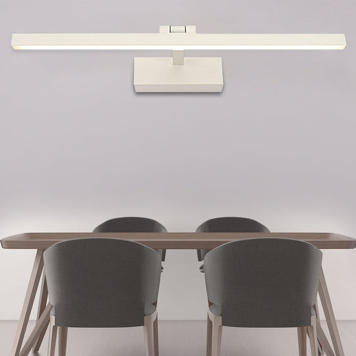 Simplistic Style Rectangle Aluminum Wall Lamp 16"/19.5" W LED Vanity Mirror Light in Black/White for Bathroom | Kalsten