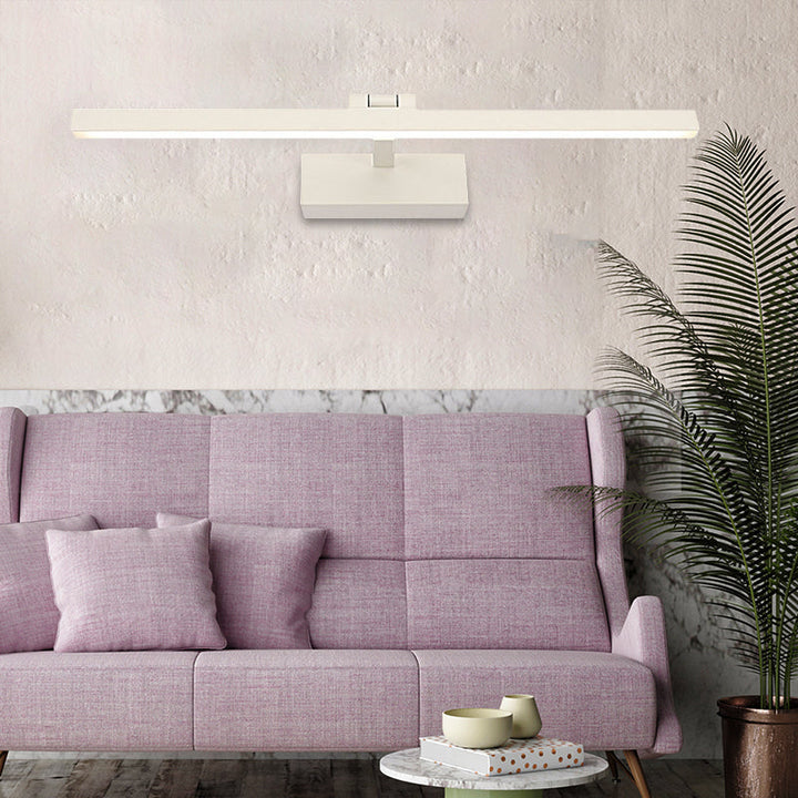 Simplistic Style Rectangle Aluminum Wall Lamp 16"/19.5" W LED Vanity Mirror Light in Black/White for Bathroom | Kalsten