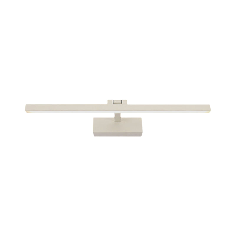 Simplistic Style Rectangle Aluminum Wall Lamp 16"/19.5" W LED Vanity Mirror Light in Black/White for Bathroom | Kalsten