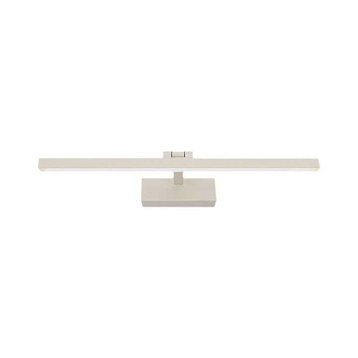 Simplistic Style Rectangle Aluminum Wall Lamp 16"/19.5" W LED Vanity Mirror Light in Black/White for Bathroom | Kalsten