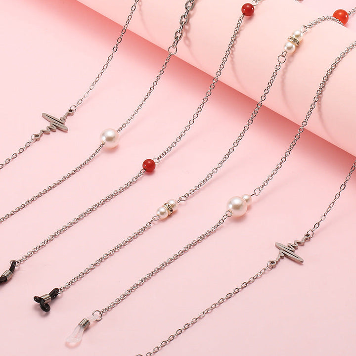 Pearl-Accented Eyewear Chain Kalsten