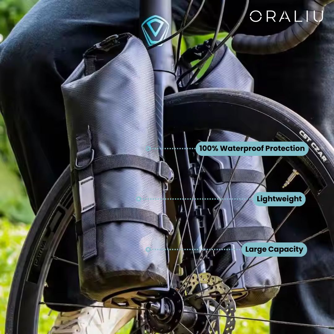 Waterproof Bike Front Fork Bags – 5–7L Pannier Set