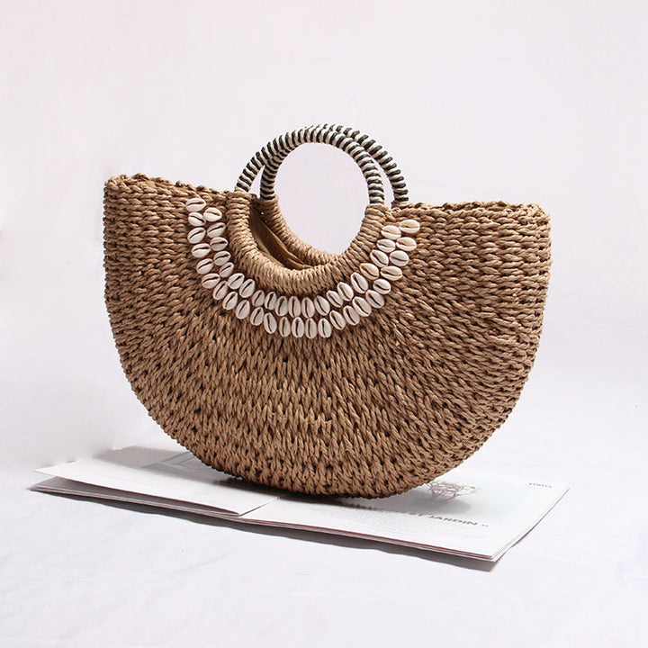 Elegant basket bag with shell decor Kalsten