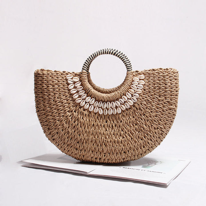 Elegant basket bag with shell decor Kalsten