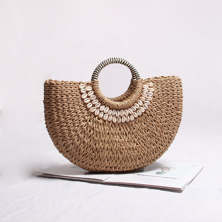 Elegant basket bag with shell decor Kalsten