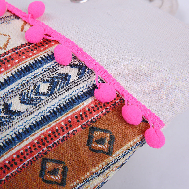 Large beach bag with crocheted embellishments Kalsten
