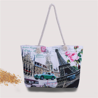 Large beach bag with nostalgic Paris motif Kalsten