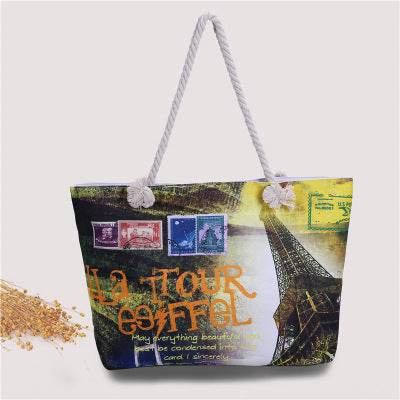 Large beach bag with nostalgic Paris motif Kalsten