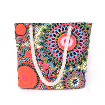 Large shopping bag with colorful ethnic pattern Kalsten