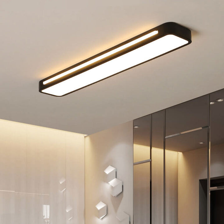 Ceiling Light Acrylic LED 18.8 in Flush Mount Black White Hallway Bedroom Modern Slim Lighting Fixture | Kalsten