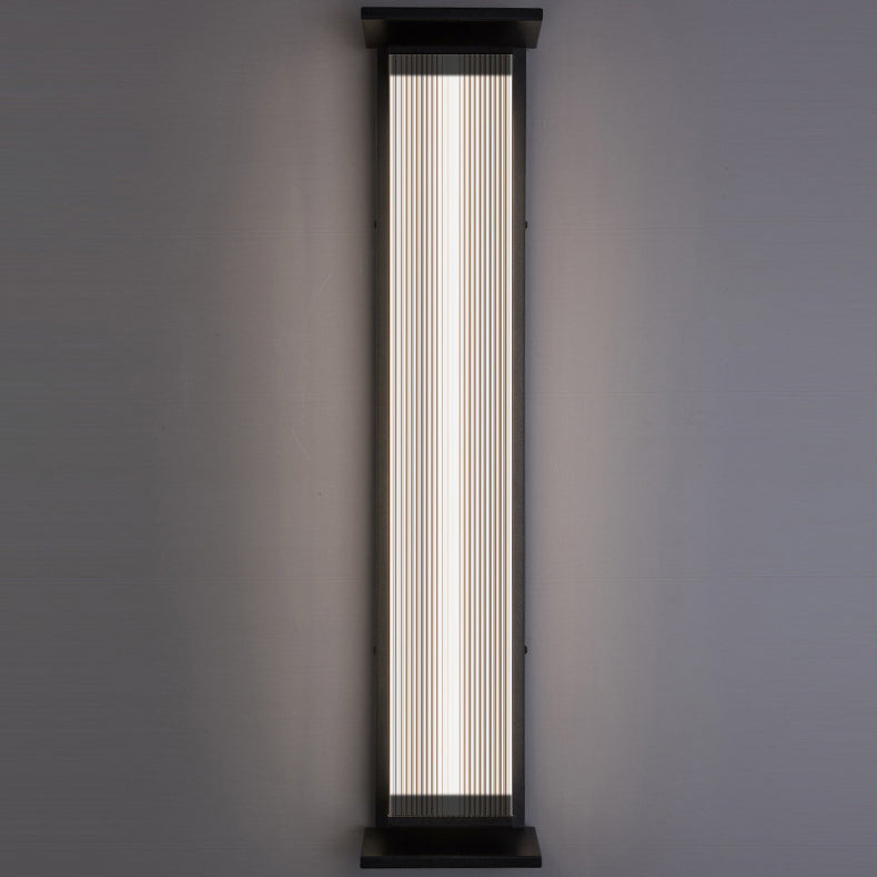 Modern Minimalist Waterproof Rectangular Stainless Steel Acrylic LED Wall Sconce Lamp For Outdoor Patio | Kalsten