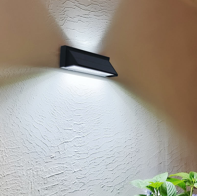 Outdoor Solar Waterproof Rectangular Slant LED Patio Wall Sconce Lamp | Kalsten
