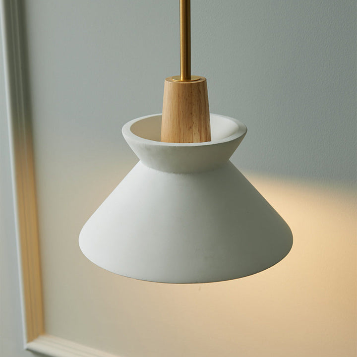 Modern White Concrete Cone Pendant Light | Kalsten