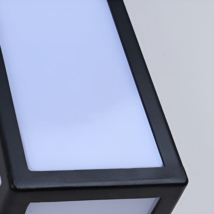 Rectangle LED Waterproof Motion Sensor Black Modern Wall Sconce Lighting | Kalsten