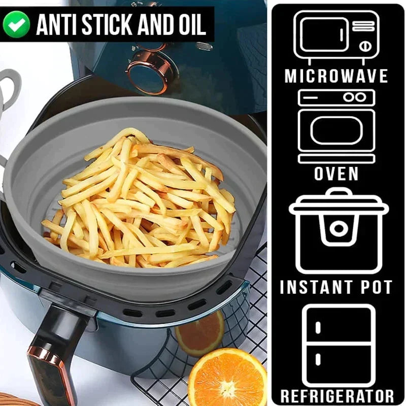 Air Fryer Silicone Grill Pan Reusable Baking Tray | Kalsten