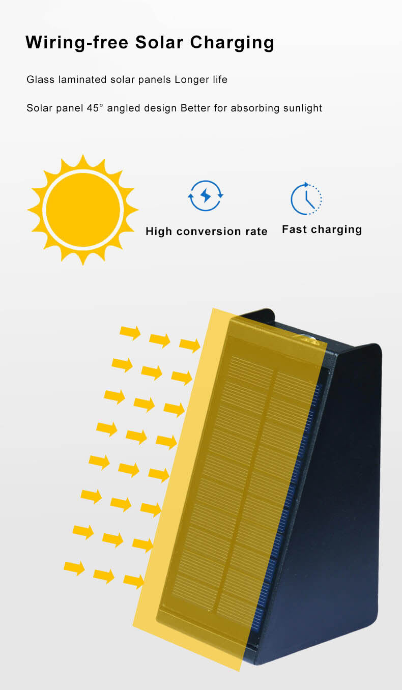 Simple Solar Trapezoid Outdoor Waterproof Up and Down Lights LED Wall Sconce Lamp | Kalsten