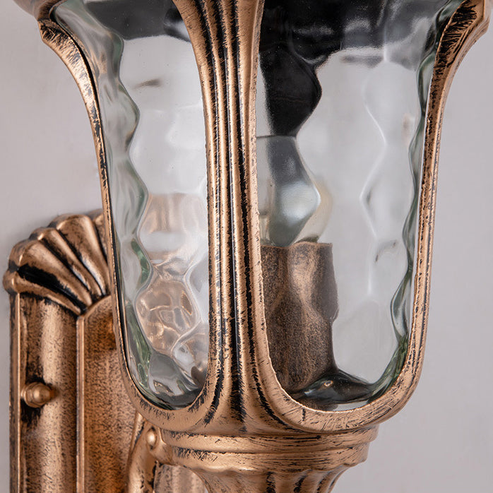 Traditional European Waterproof Castle Shaped Aluminum Glass 1-Light Outdoor Wall Sconce Lamp For Garden | Kalsten