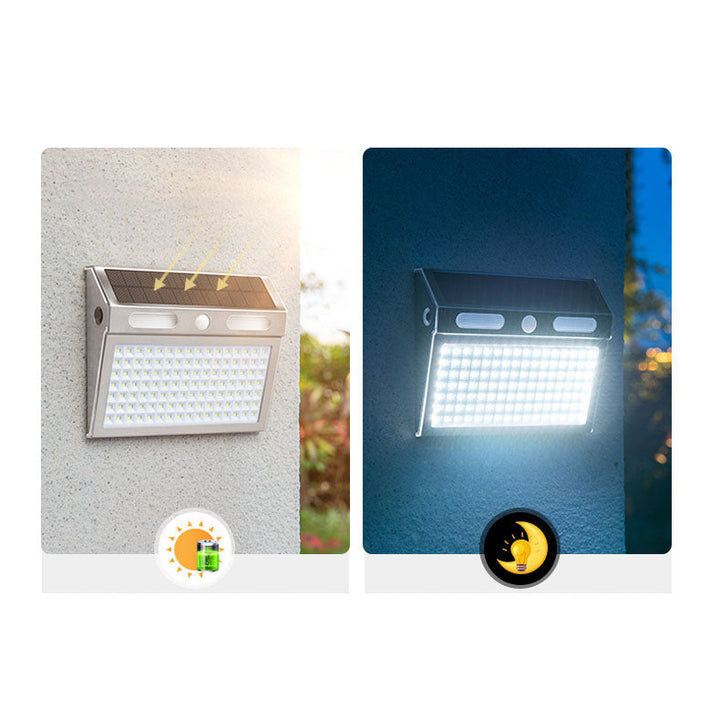 Solar Induction Stainless Steel Trapezoidal LED Outdoor Waterproof Wall Sconce Lamp | Kalsten
