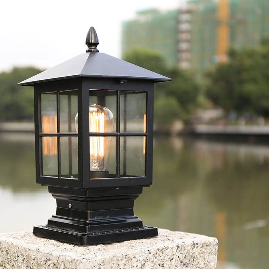 European Outdoor Column Lantern Waterproof  Rustproof 1-Light Patio Light | Kalsten