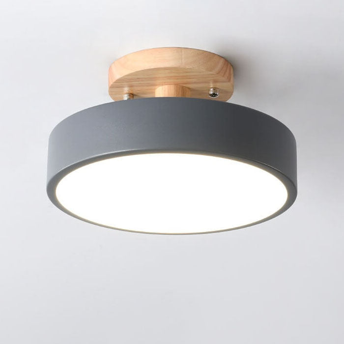 LED Round Ceiling Lamp – Nordic Semi-Flush Design