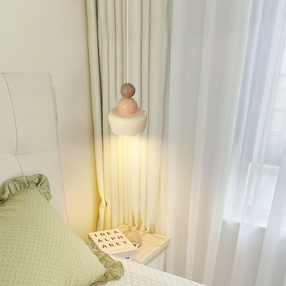 Cream Sunny Bedroom Bedside Pendant Lamp | Kalsten