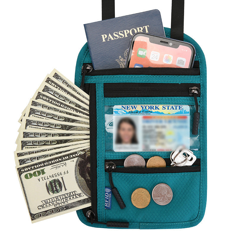 Kalsten | Travel Neck Pouch Neck Wallet with RFID Blocking Passport Holder