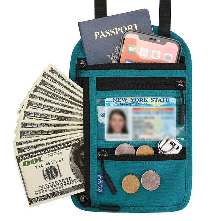 Kalsten | Travel Neck Pouch Neck Wallet with RFID Blocking Passport Holder