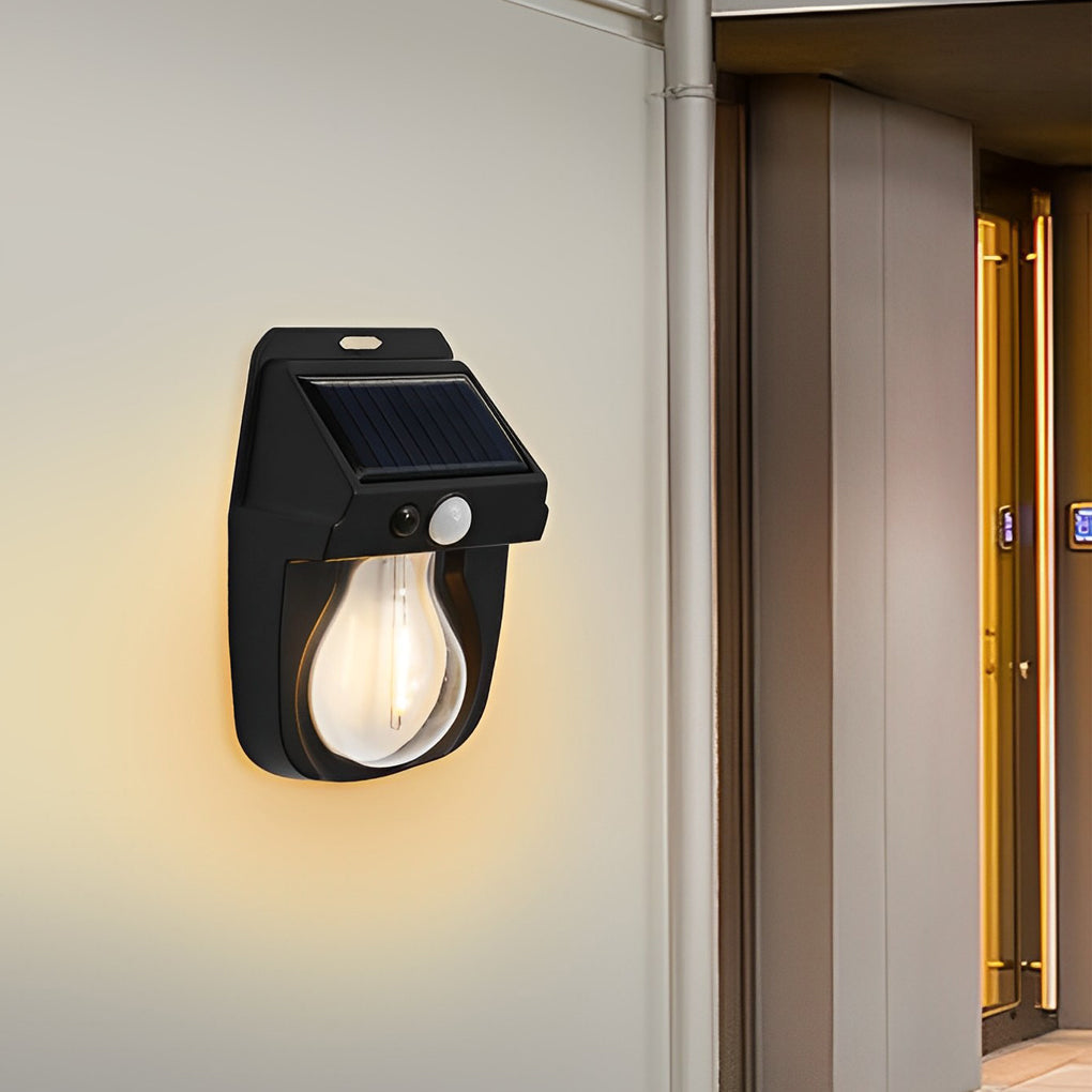 Tungsten Bulb Solar Wall Lanterns Dusk to Dawn Motion Senor Lighting | Kalsten