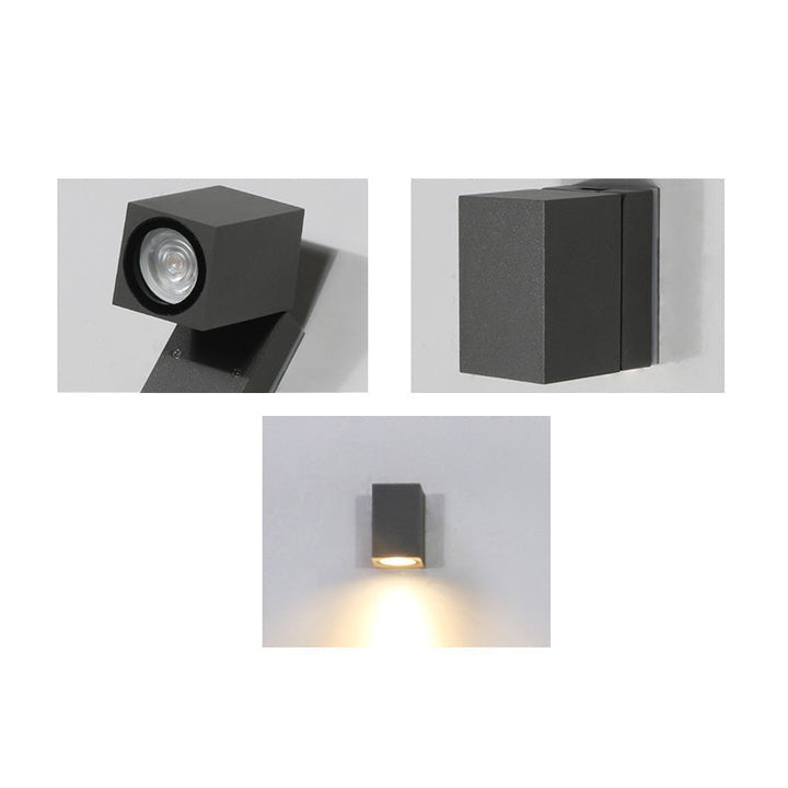 Contemporary Industrial Rectangular Aluminum 1-Light Outdoor Wall Sconce Lamp For Garden | Kalsten