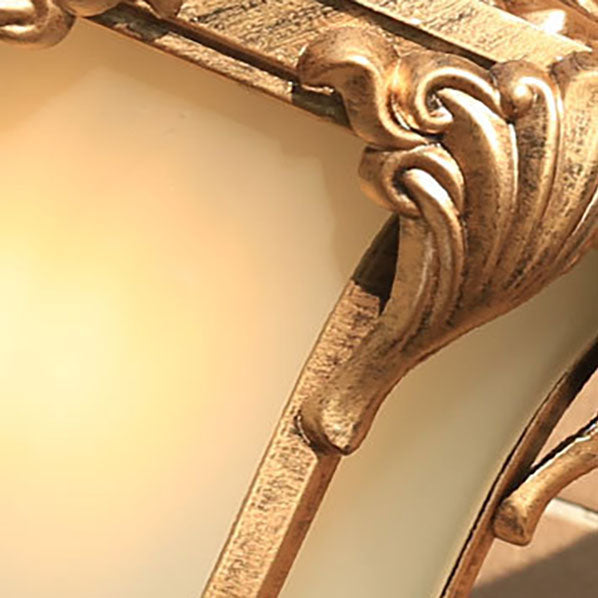 European Retro Aluminum Glass Carved Lantern 1-Light Outdoor Waterproof Wall Sconce Lamp | Kalsten