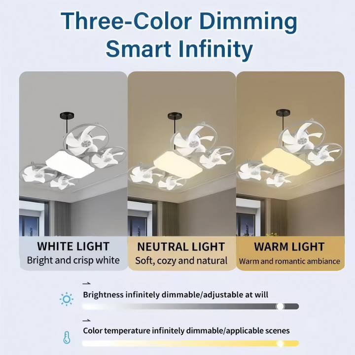 Modern Four Blade Ceiling Fan Light | Kalsten
