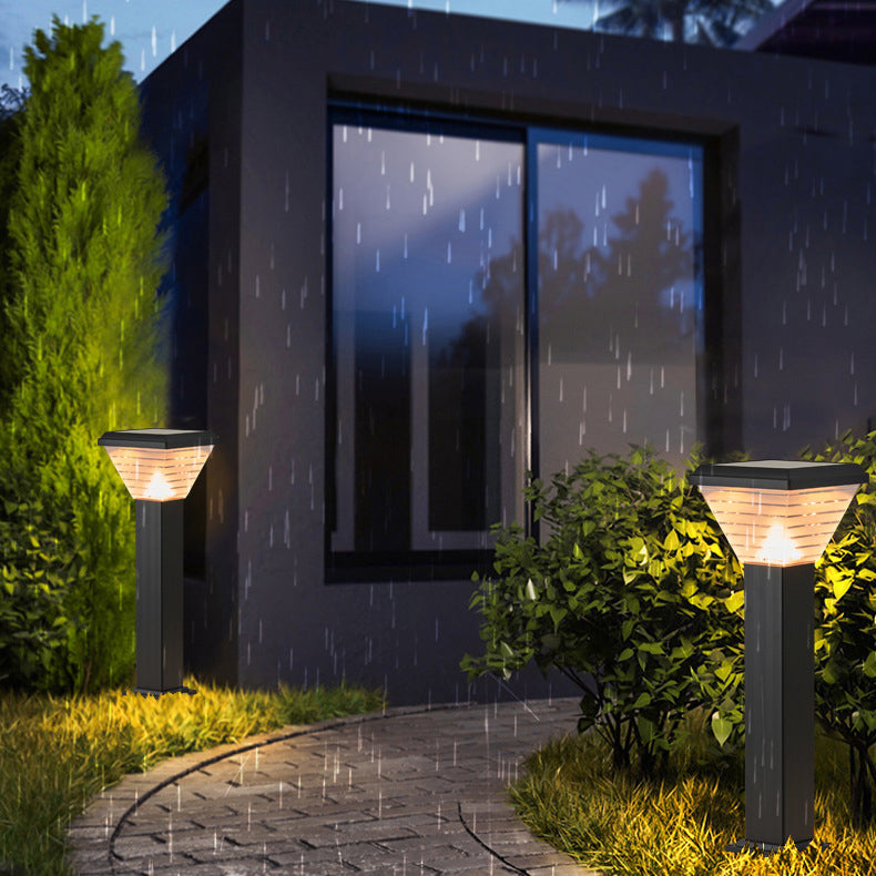 Modern Minimalist Square Cylinder Solar Waterproof ABS PC LED Outdoor Light For Garden | Kalsten