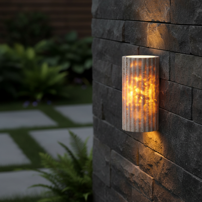 Travara Yellow Travertine Outdoor Wall Lamp