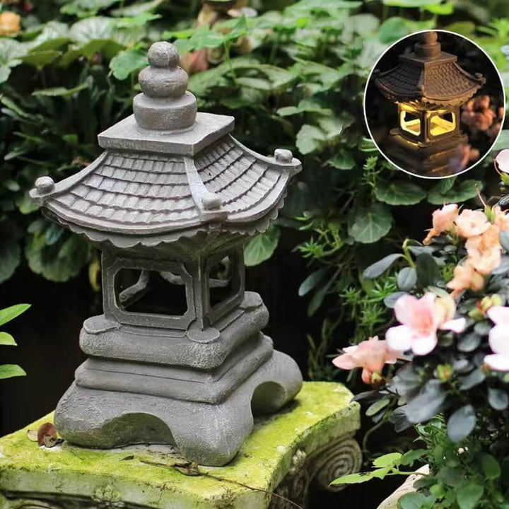 Retro Decorative Solar Tower Resin LED Outdoor Landscape Lighting | Kalsten