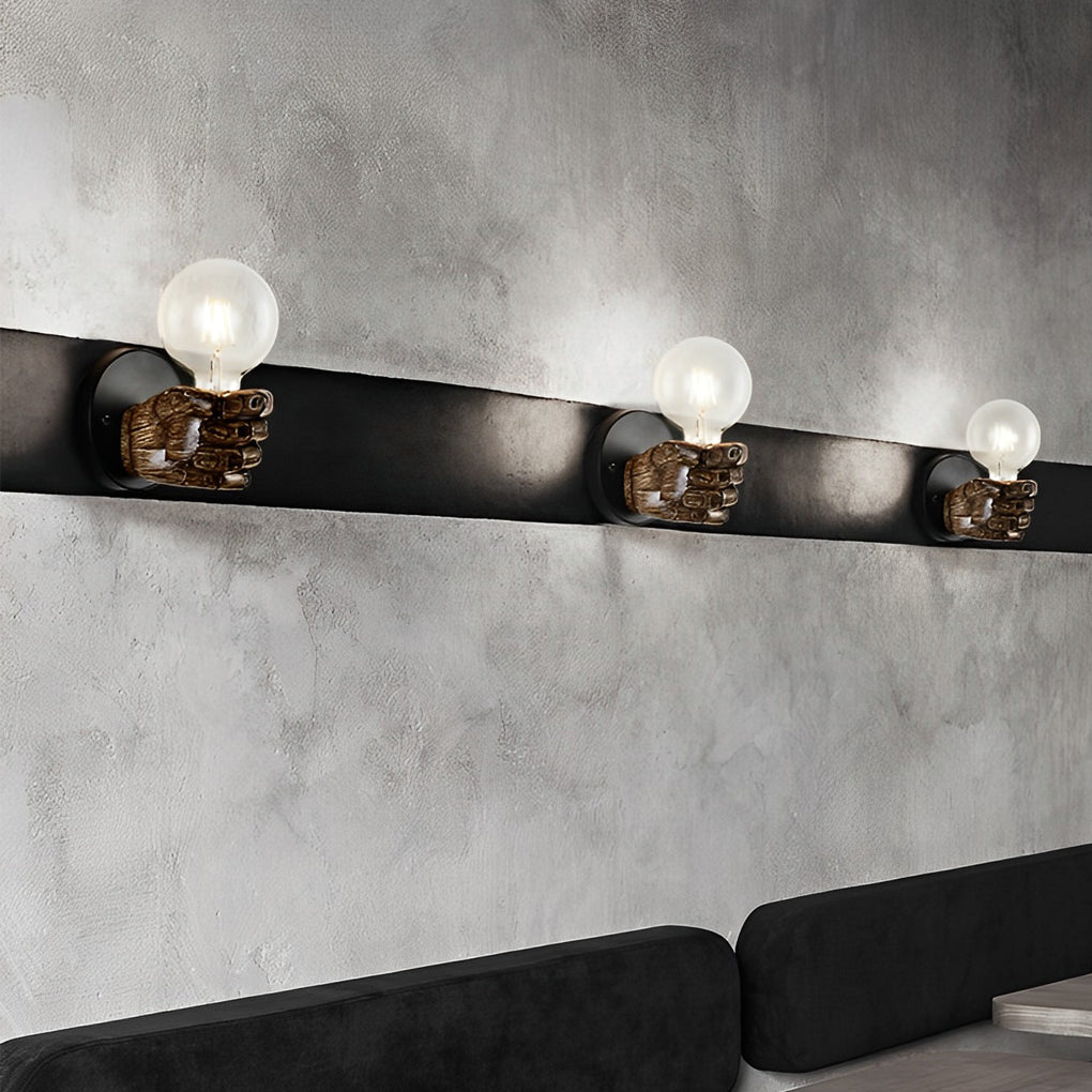 Resin Hand Fist Shaped Retro Industrial Style Wall Lamp Wall Sconce Lighting | Kalsten
