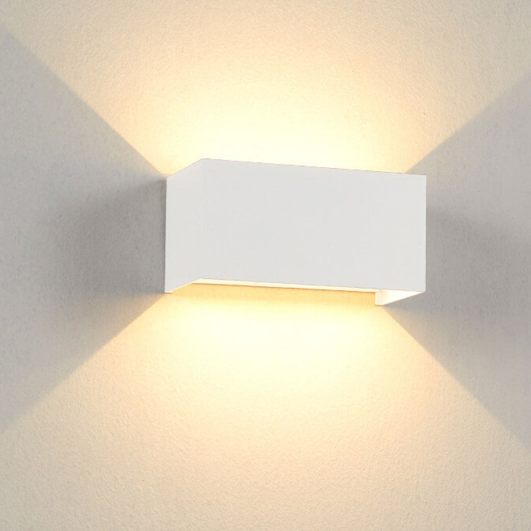 Modern Outdoor Waterproof Rectangular LED Up and Down Illuminated Outdoor Wall Sconce Lamp | Kalsten