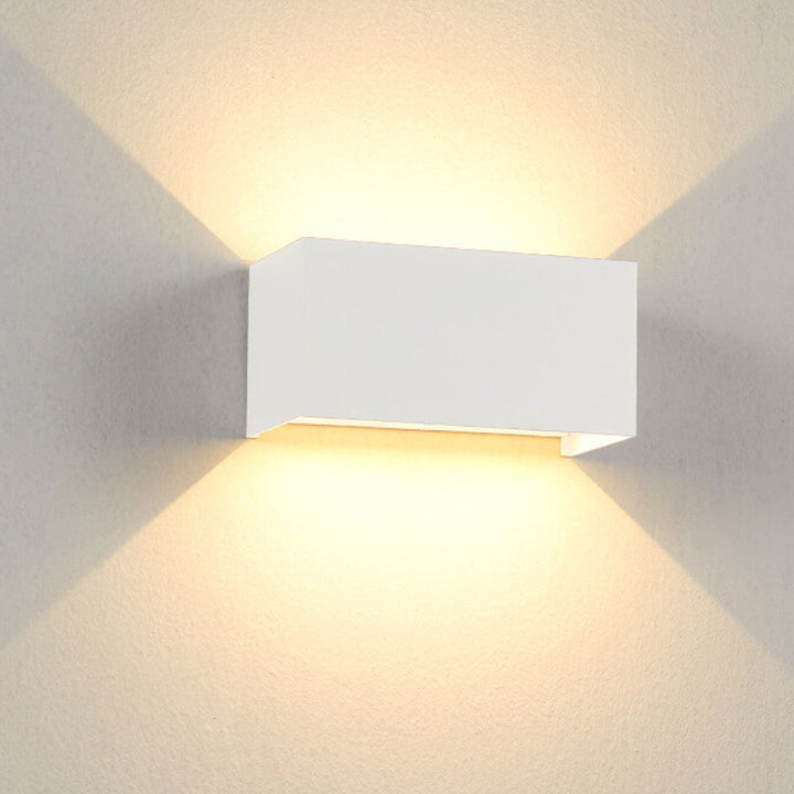 Modern Outdoor Waterproof Rectangular LED Up and Down Illuminated Outdoor Wall Sconce Lamp | Kalsten