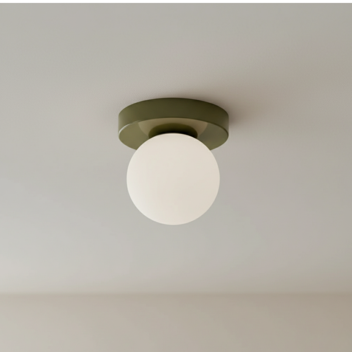 Round Frosted Glass Globe Ceiling Sconce