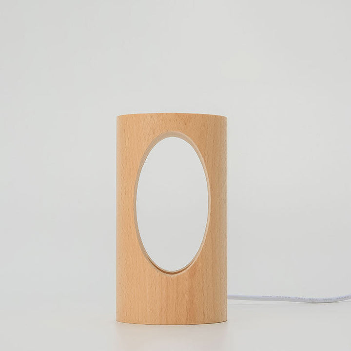 Japanese solid wood rectangular column LED night lamp USB table lamp | Kalsten