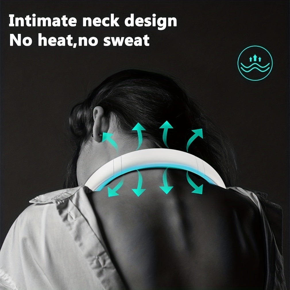 1Pc New Mini Neck Fan Portable Bladeless Hanging Neck Rechargeable Air Cooler 3 Speed Mini Summer Sports Fans | Kalsten