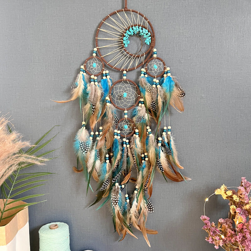Brehn Turquoise Tree of Life Feather Dreamcatcher