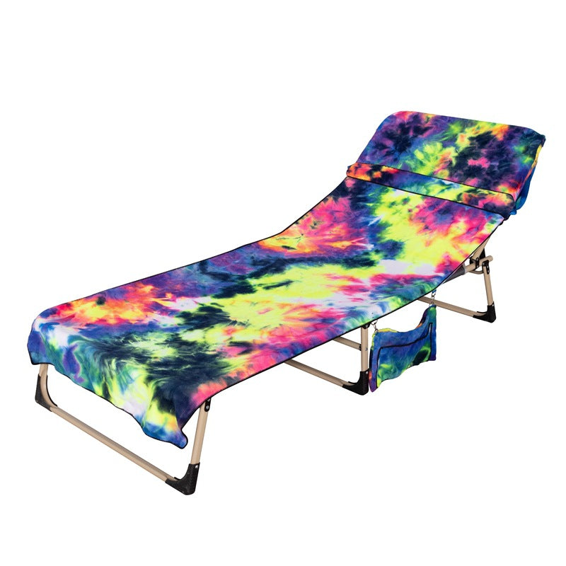 Lounge chair cushion with colorful tie-dye pattern Kalsten