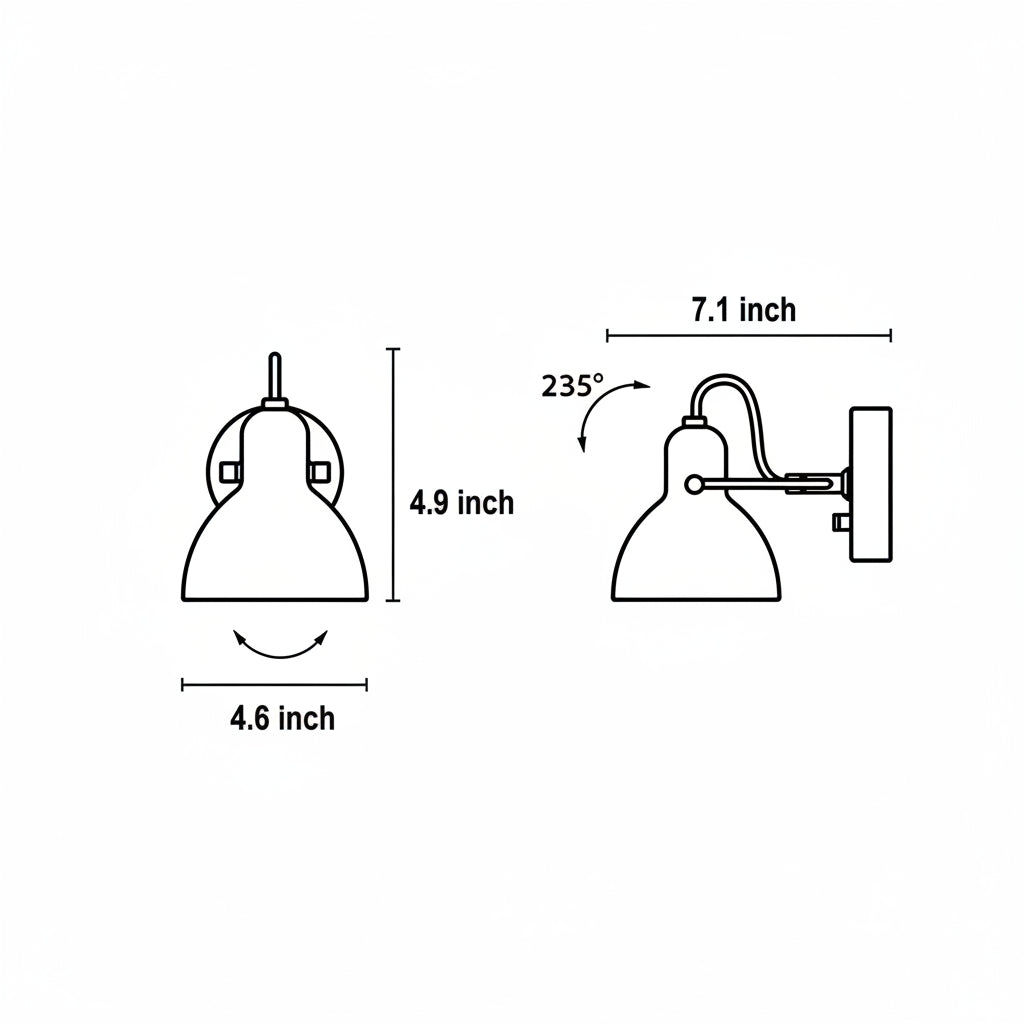 LED Wall Sconce Light – Modern Nordic Rotatable White Glass (18x12cm / 7.1x4.6in) | Kalsten